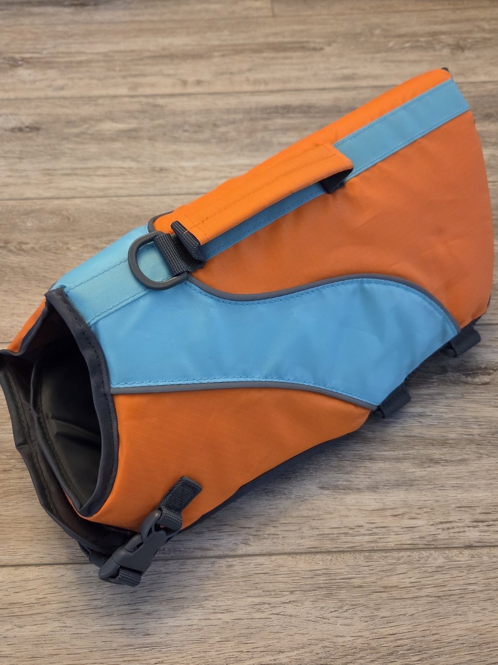 Dog Life Vest Flotation Aid in Orange & Light Blue
